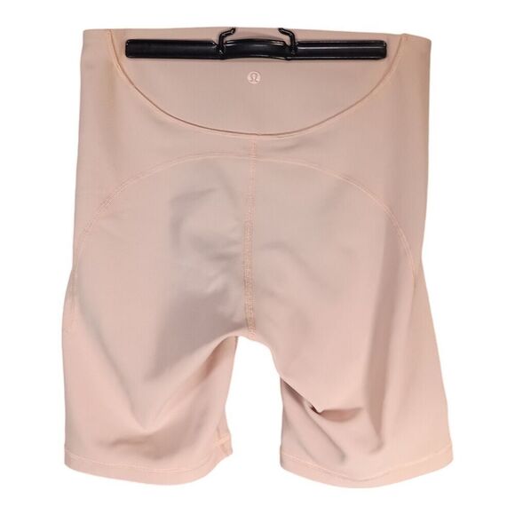 Lululemon Ribbed ContouredHigh Rise Short 8” Luxtreme Peach Pink Women's 8 - Picture 2 of 4